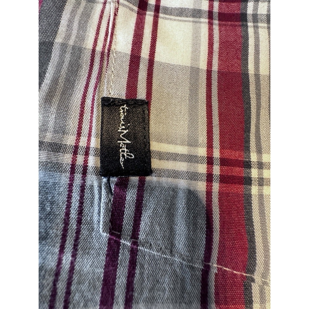 Travis Mathew Button-Up Shirt Large Multicolor Red White Gray-Blue Excellent - Picture 2 of 16